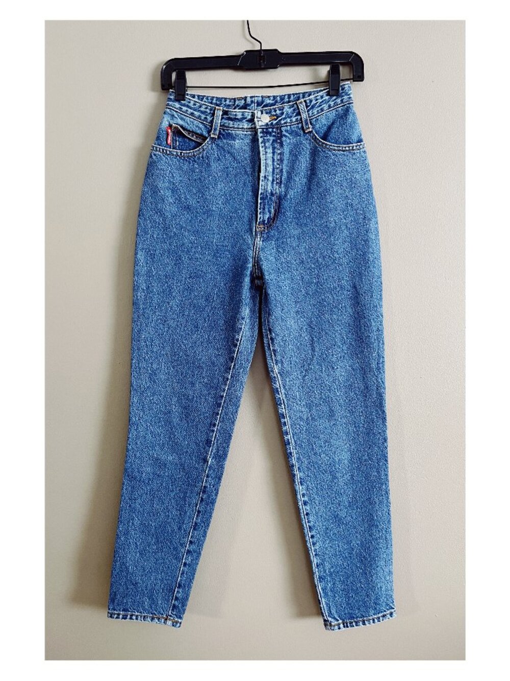 VTG 80s BONGO Sz 7 Blue Denim High Waisted Tapered Jeans USA
